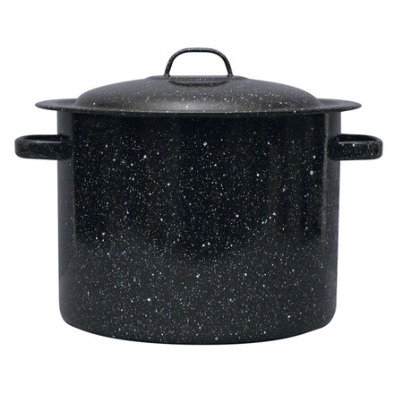 Granite Ware Granite Ware Porcelain Enamel Stock Pot 10.4 in. 12 qt Black 305699